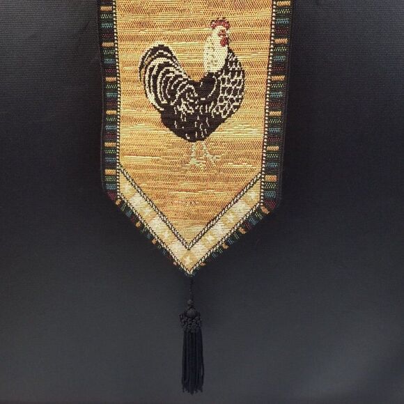Rooster Bell Pull Kimble Hanging Wall Tapestry Farmhouse Chicken Barn Decor USA. - Picture 3 of 10